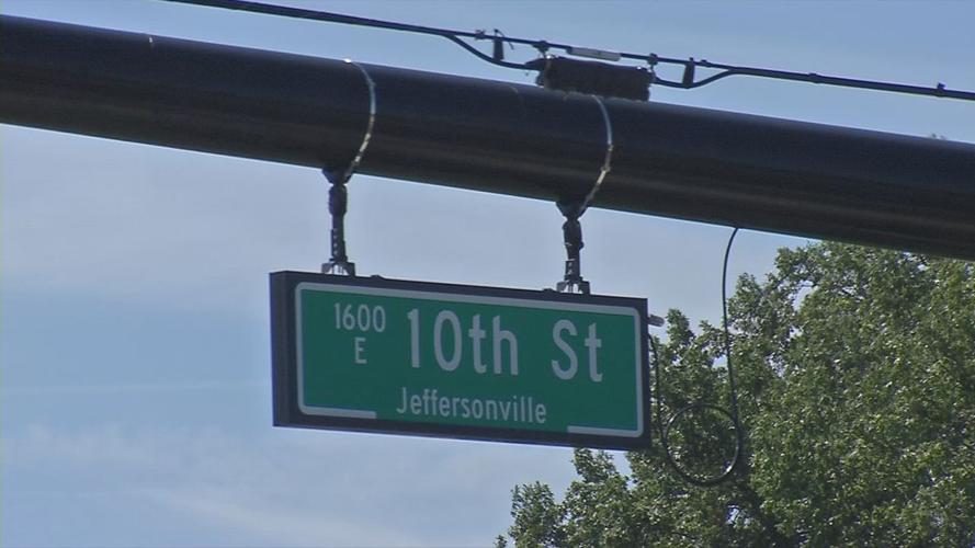 10th Street Sign Closeup Jeffersonville