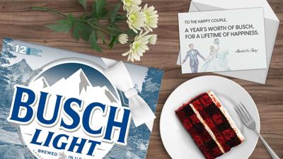 Busch Beer and Wedding Cake