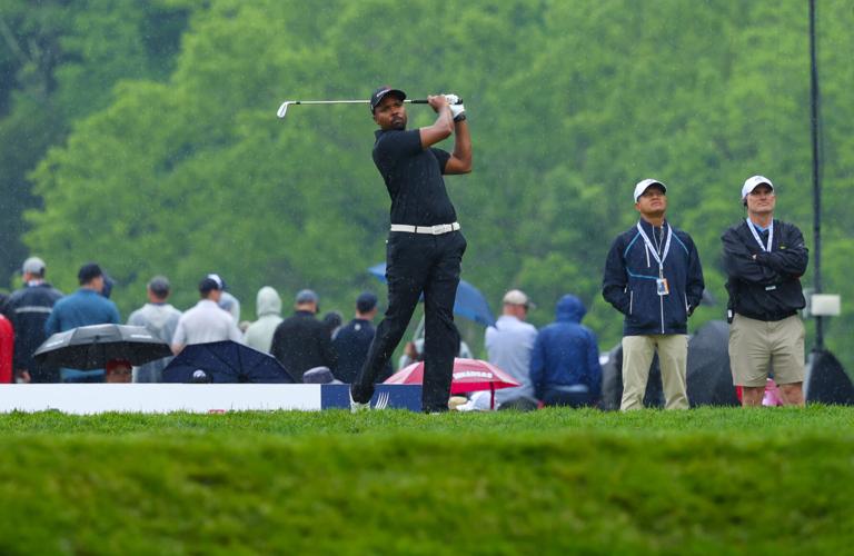 A drive off the tee box on a par 3 with iron.JPG