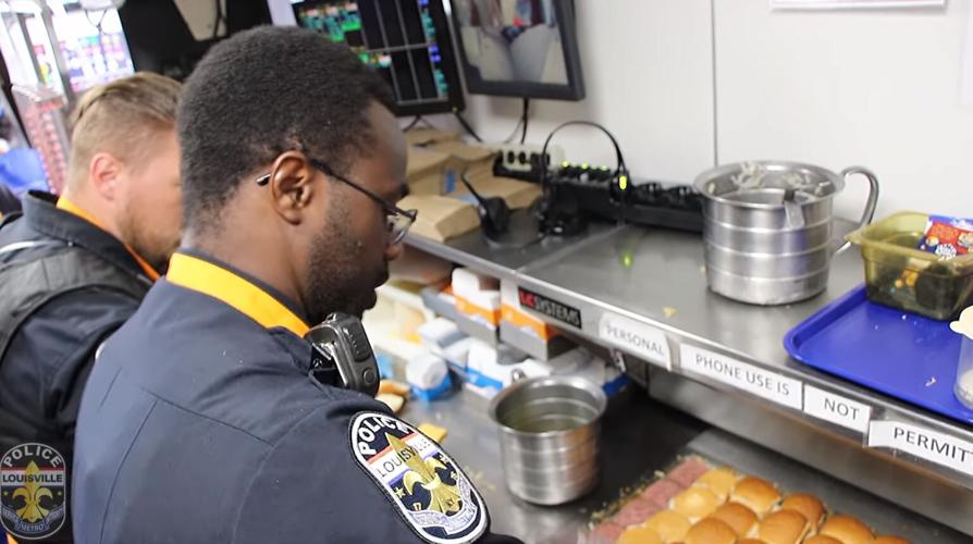 LMPD officers working at White Castle.JPG