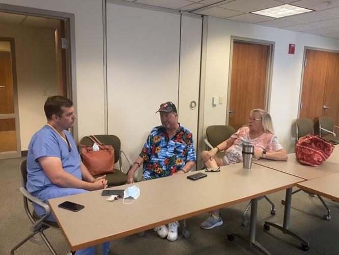 Tom and Tina Shober with surgeon