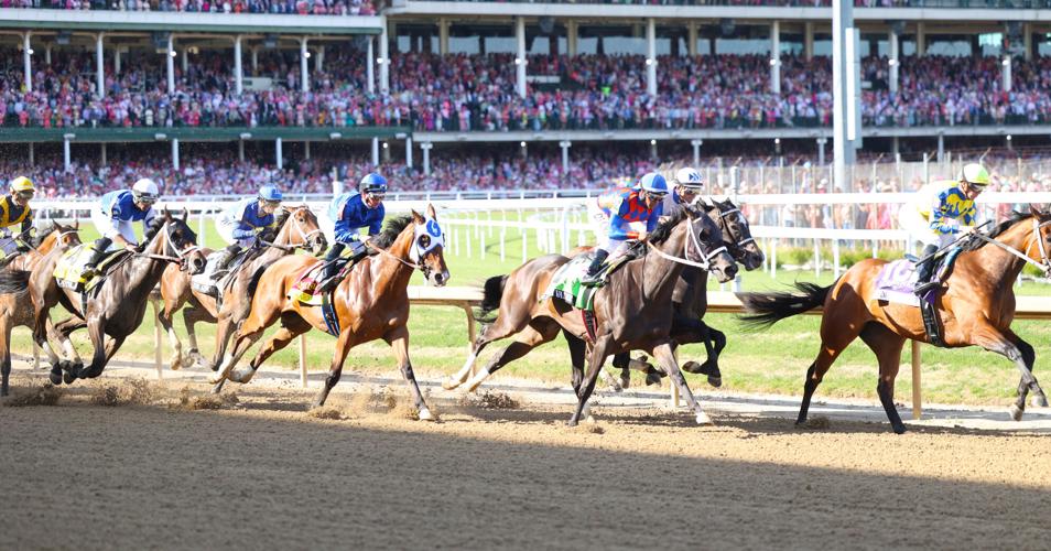 Oaks race with horses going.JPG