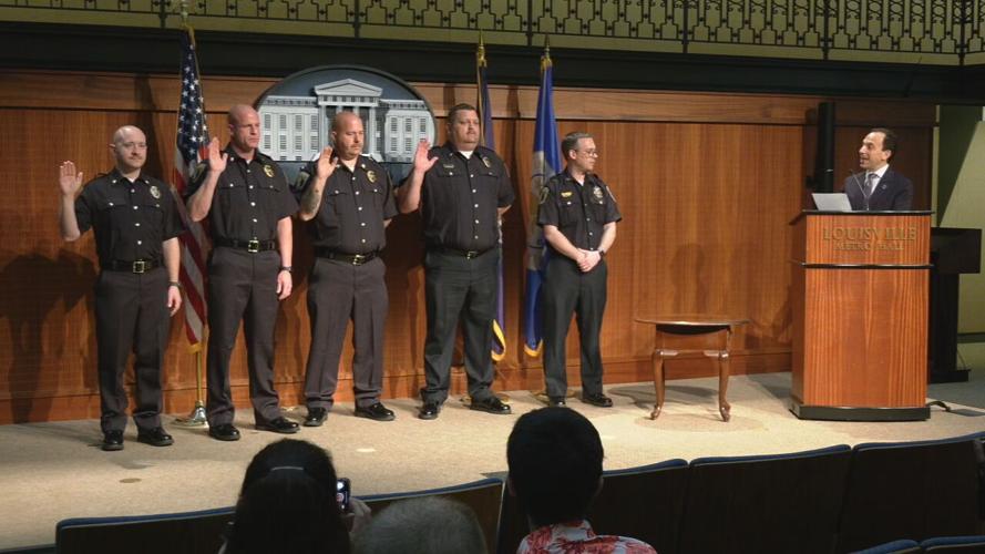 Four Louisville EMS personnel are honored and promoted on April 14, 2023