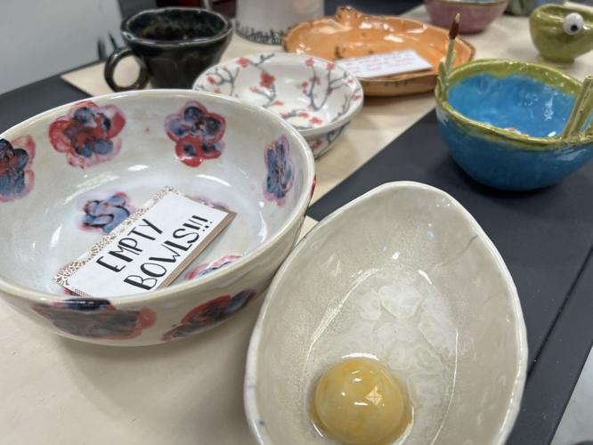 Empty bowls ready to be packed for Providence High School's 2023 Empty Bowls Dinner