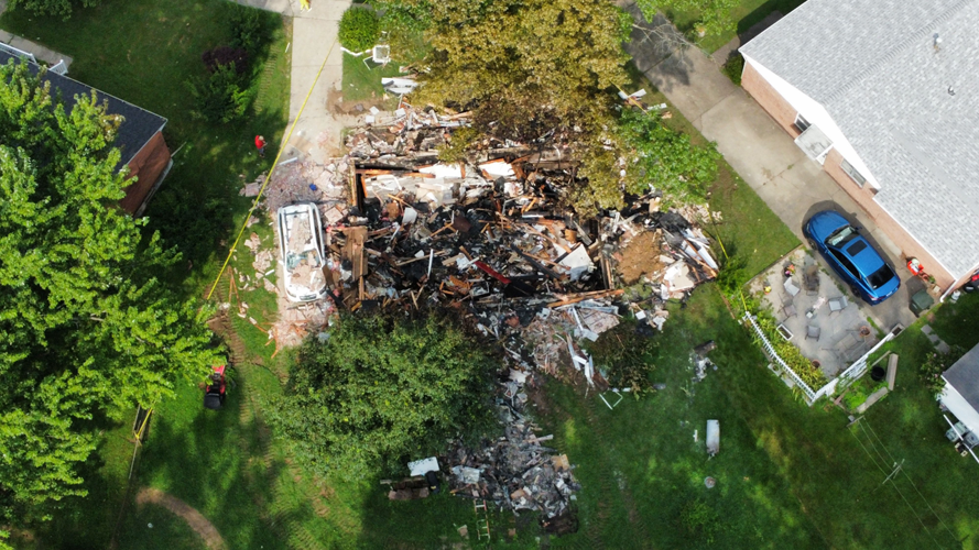 Jeffersonville home explosion aerial view