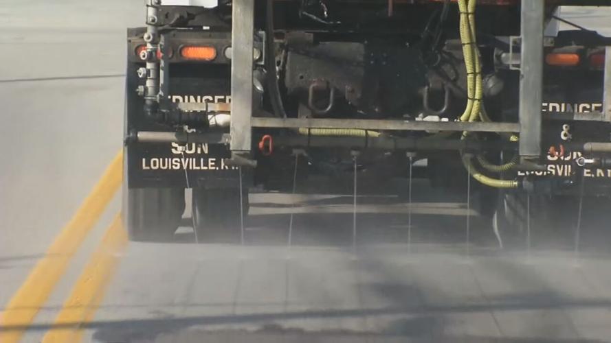 Salting roads ahead of snow