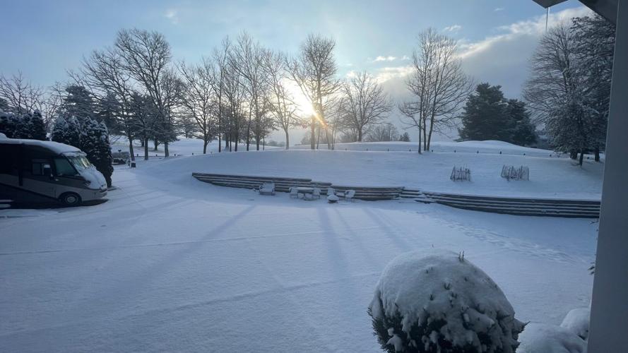 Snow on Harmony Landing Golf Course in Goshen, Ky.