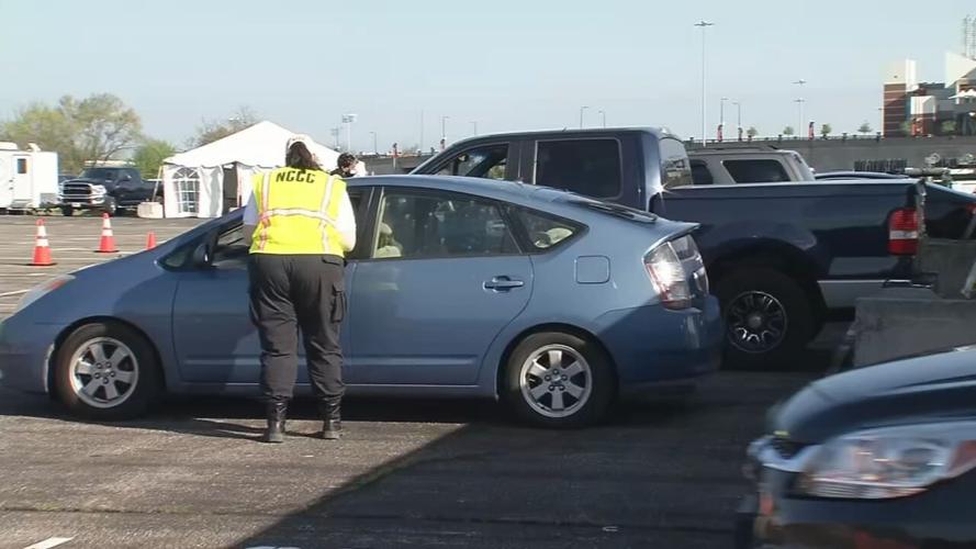 Cardinal Stadium vaxx site opening day 4-12-21.jpeg