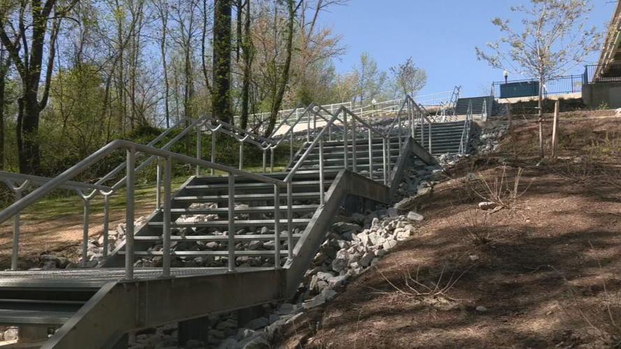 Steps for Silver Creek Landing entrance in New Albany