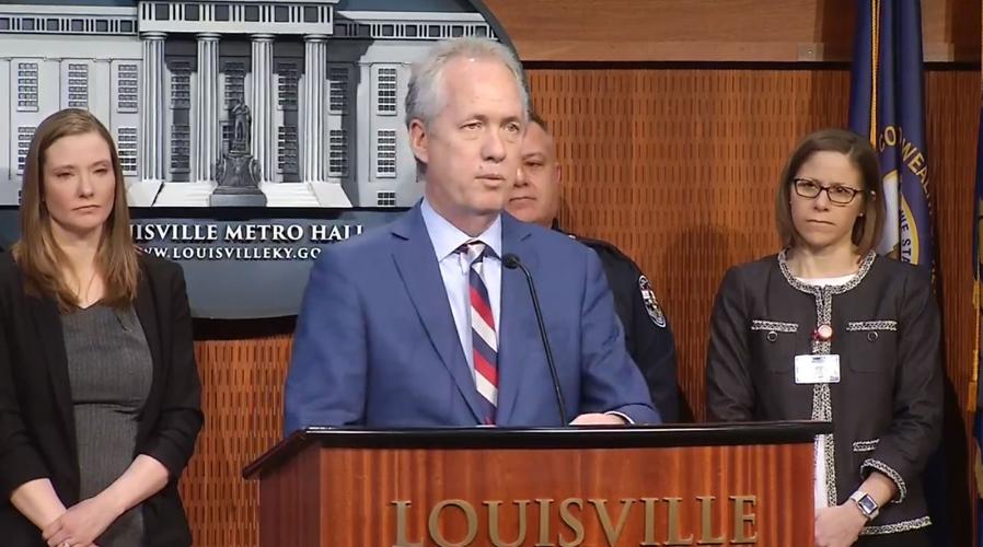 Louisville Mayor Greg Fischer during Feb. 27, 2020 news conference on coronavirus