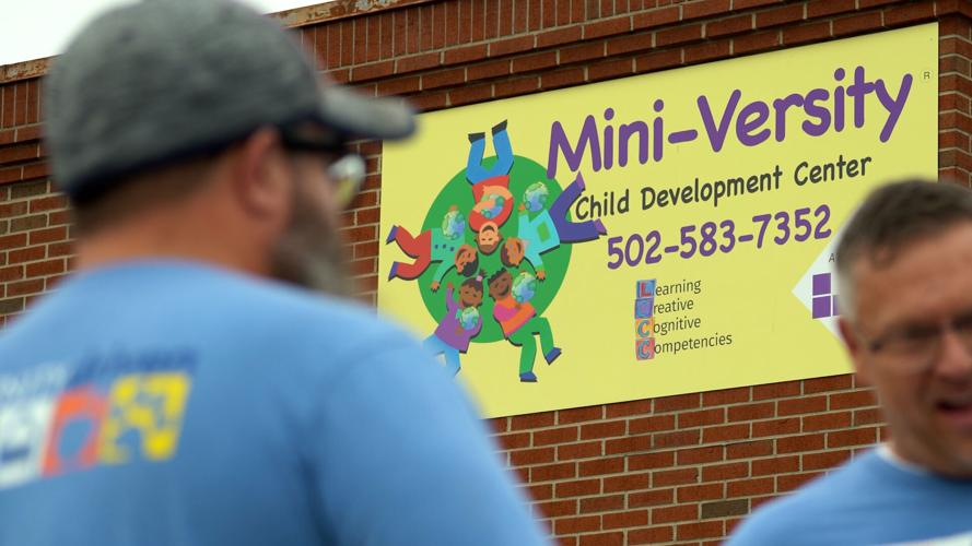 Volunteers build a new playground in Louisville's Russell neighborhood (Sept. 6, 2022)