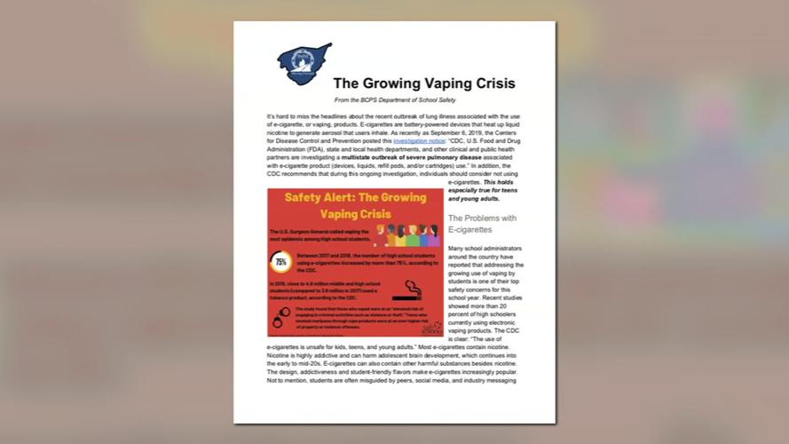 Vaping Fact sheet on BCPS FB page