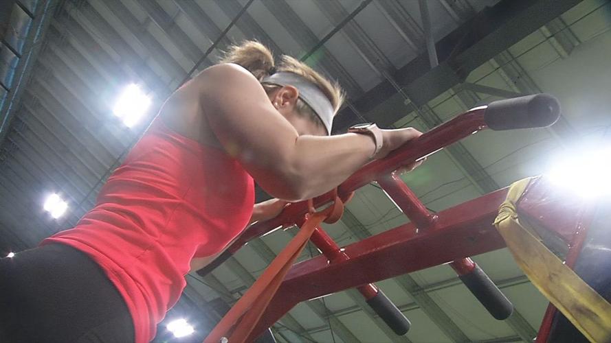 WDRB's Gina Glaros competes in Ohio Valley Wrestling's first combine