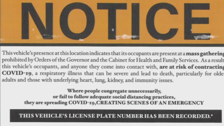 Notice licence plate number, church, COVID-19.jpg