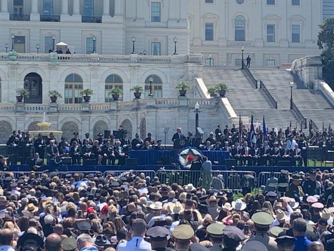Trump speaks at Officer Memorial