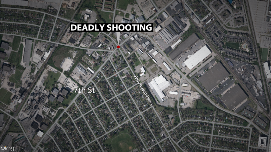 Map of shooting on 7th Street near Algonquin Pkwy