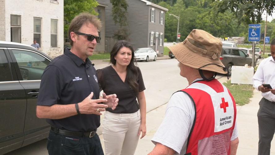 Flooding in Madison, Indiana damages property