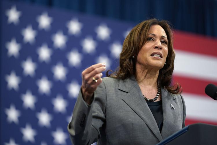 Vice President Kamala Harris delivers remarks during a campaign event 3-26-2024