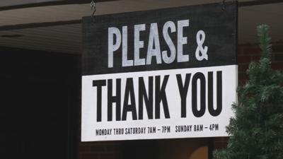 Please & Thank You coffee shop sign