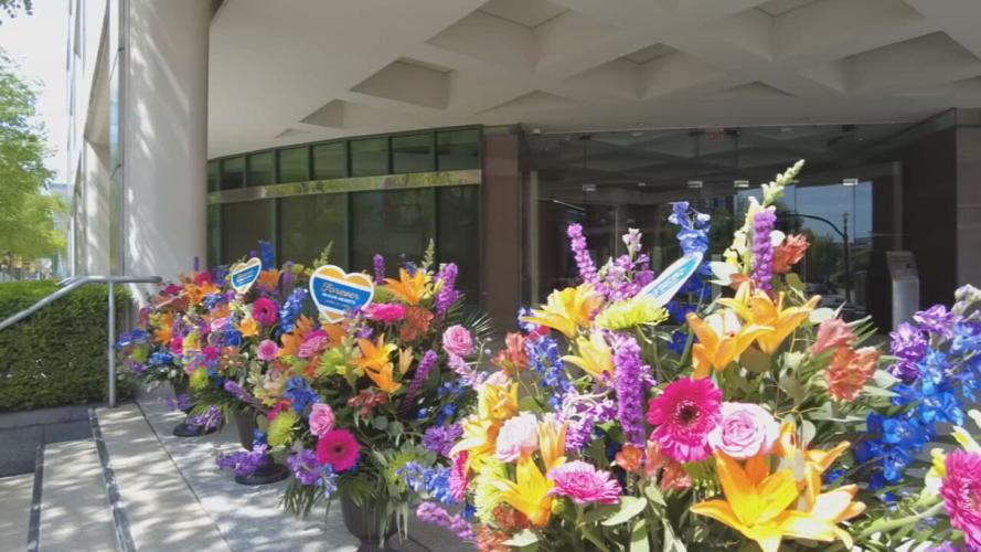 Old National Bank shooting anniversary memorial flowers 4-10-26