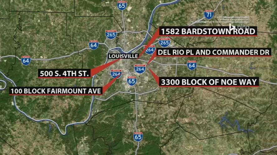 FIVE SHOOTINGS MAP -- WEEKEND OF MARCH 2 AND 3, 2024.jpeg