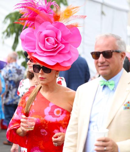 Flower hat at Churchill Downs.JPG