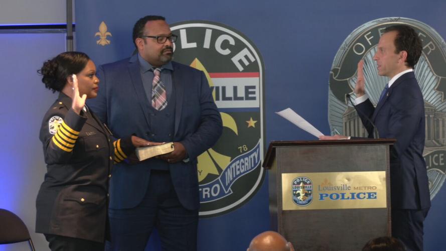 LMPD Chief Jacqueline Gwinn-Villaroel swearing in 8-25-23
