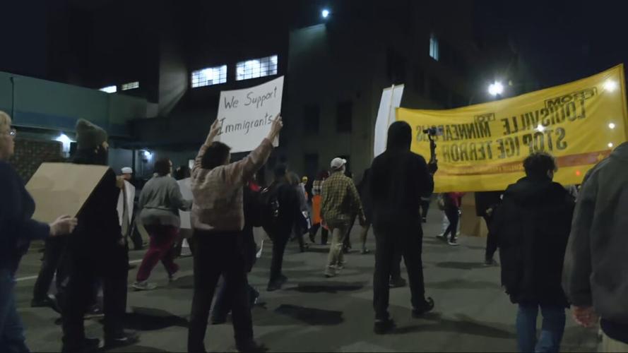 Downtown Louisville ICE fatal shooting protest 1-8-26