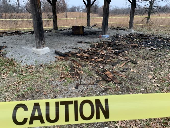 Shelter destroyed by fire