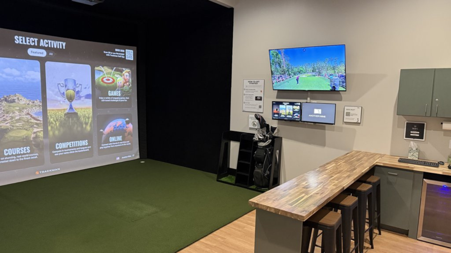 A golf simulator suite at Another Nine