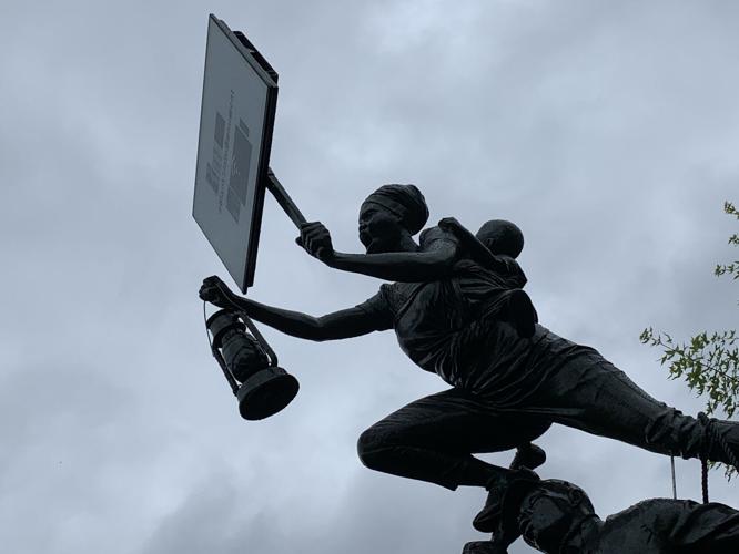 'Blank Slate: Hope for a New America' sculpture by African artist Kwame Akoto-Bamfo