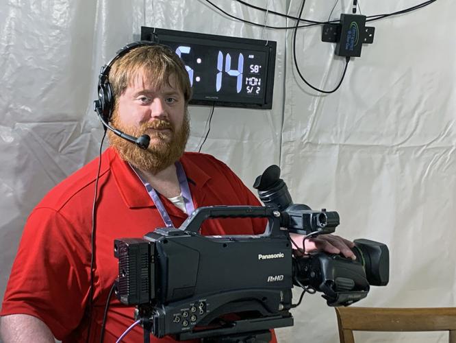 WDRB Camera Operator Chris Booker at Churchill Downs Backside on May 2, 2022