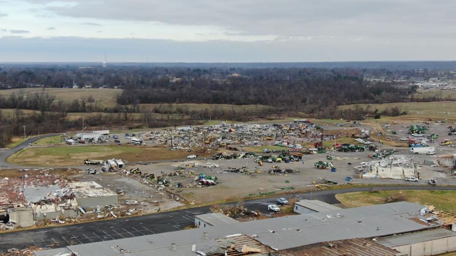 Tornado damage in Mayfield, KY