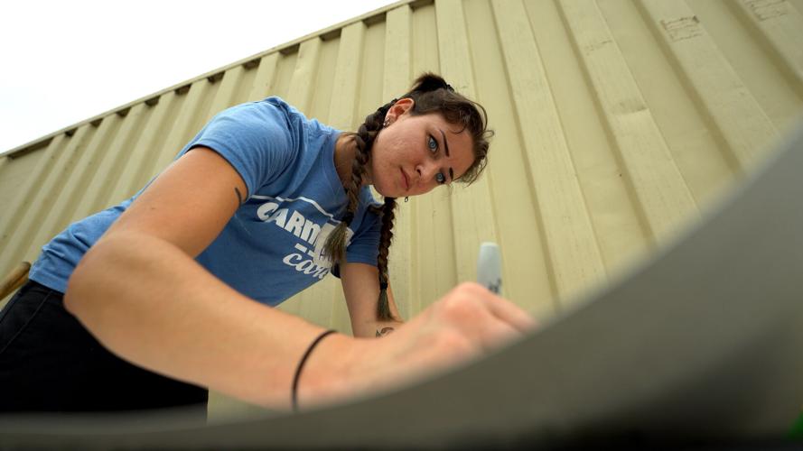 Volunteers build a new playground in Louisville's Russell neighborhood (Sept. 6, 2022)