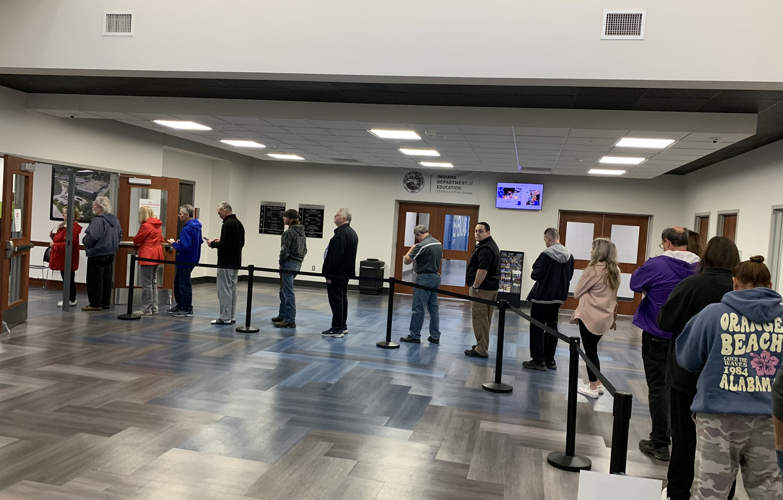 Voters wait in line at Prosser on Election Day