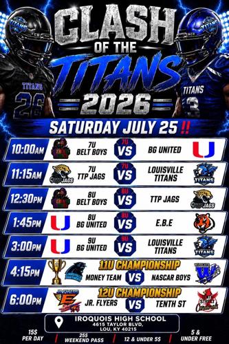 Flyer for youth football event at Iroquois High School