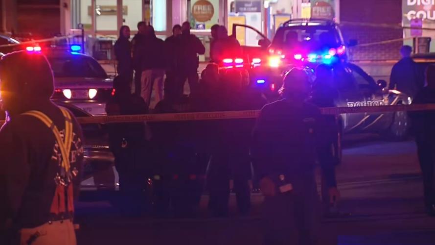 Shooting scene outside the Kroger in the Portland neighborhood on Nov. 7, 2019
