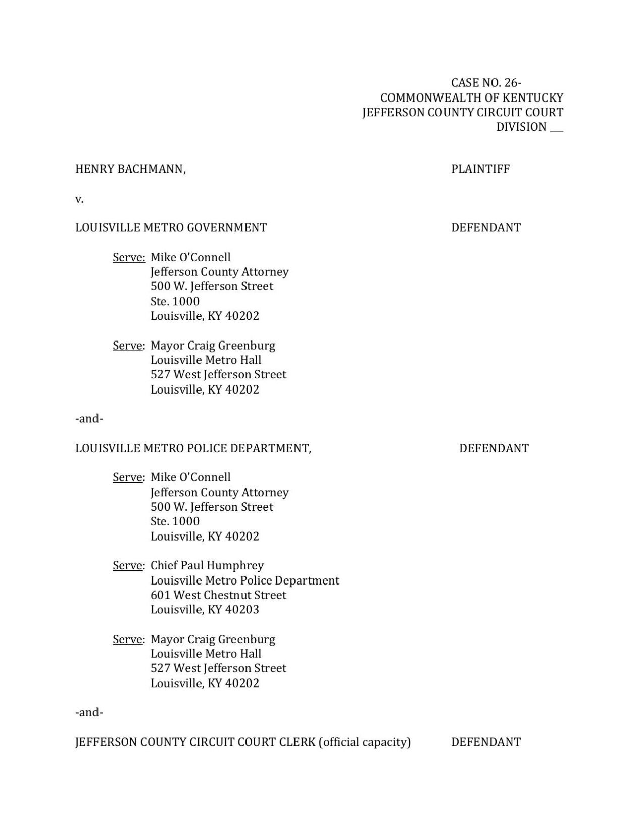 Henry Bachmann Lawsuit