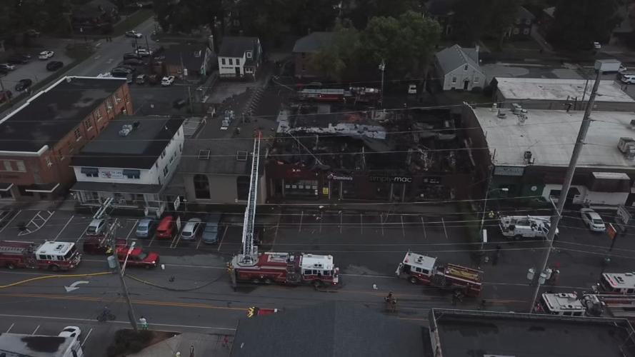 St Matthews Strip Mall Fire Aerial