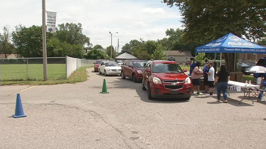 Back-to-school drive-thru at Johnson Traditional Middle School