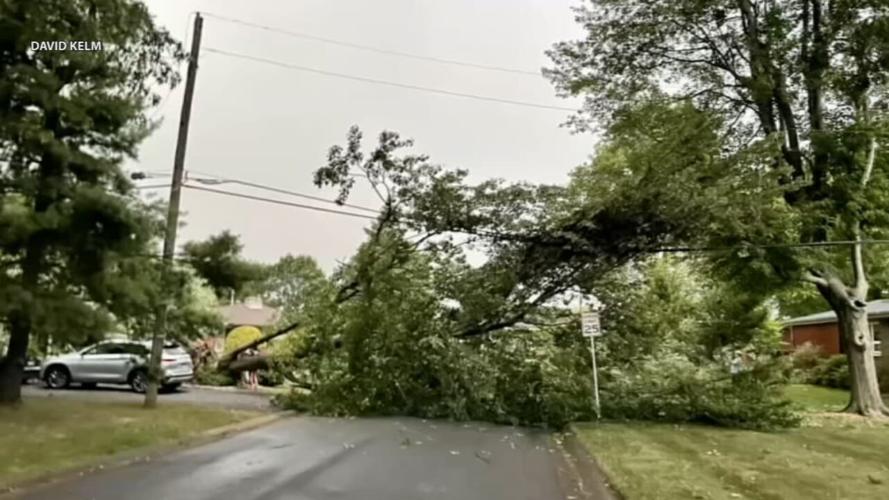 Storm damage downed power line
