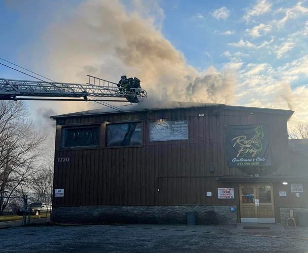 Firefighters battle flames at Rustic Frog in New Albany, Indiana