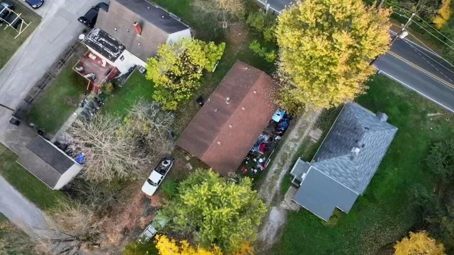 Aerial photo of Slate Run Rd house where man shot another man - 10.28.24