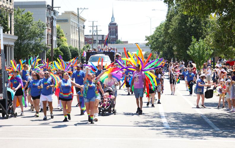 Kentuckiana Pride Parade with NuLu in background