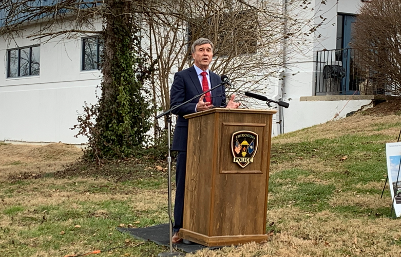 J'Town Mayor Bill Dieruf at Police HQ groundbreaking