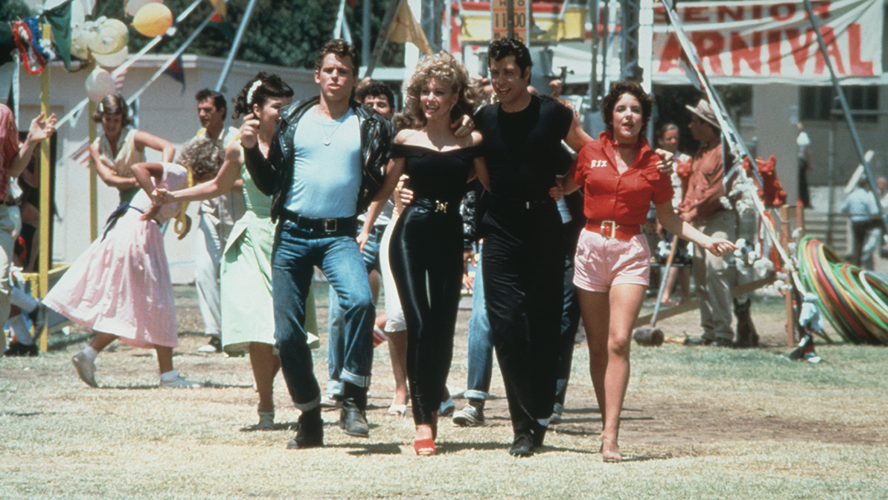 Newton John Leather Jacket Auction - scene from Grease