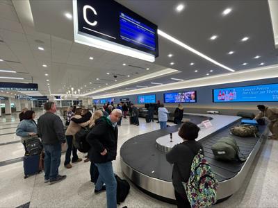 Baggage claim Louisville airport winter storm preps 1-23-2026
