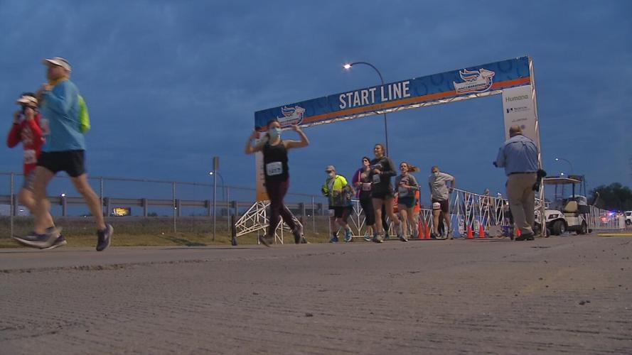 Runners participate in the Humana Kentucky Derby Festival Marathon 4/24/21