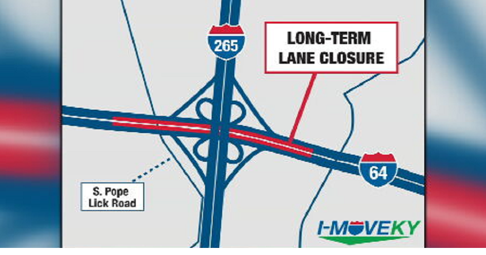 Longterm lane closures on I64 near I265 scheduled for Thursday; I71S to close overnight