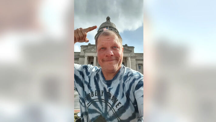 Cyclist Bob Barnes in Frankfort, Kentucky